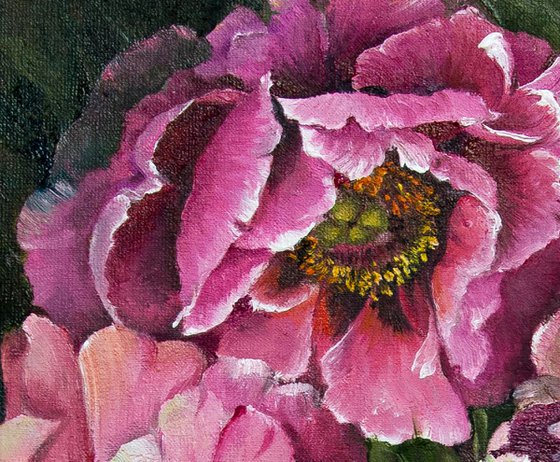 "Peonies" oil painting on canvas