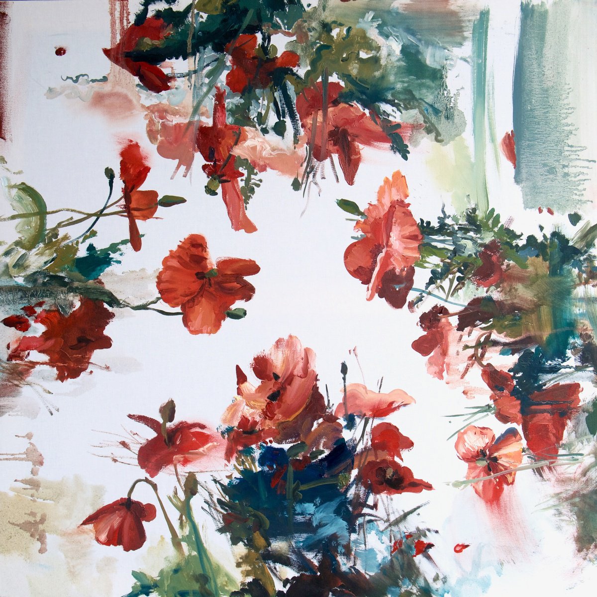 Expressive Oil Painting , Four Moments Of Spring By Anastasia Chernysheva, 28 X 28, Artwork For Sale On Artfinder
