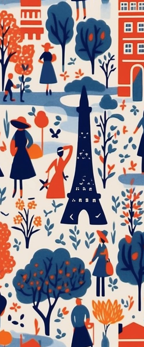 Paris tiole print by Kosta Morr