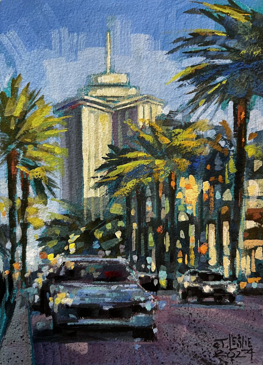 Impressionistic Landscape Painting By Jimmy Leslie, 5 X 7, Chartres Street, New Orleans, Original Artwork