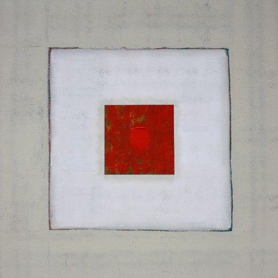 Abstract Little Red Painting Panel I (36x36 inches)