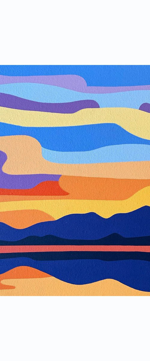 Sunset Over The Mountain Lake by Zoe Hattersley