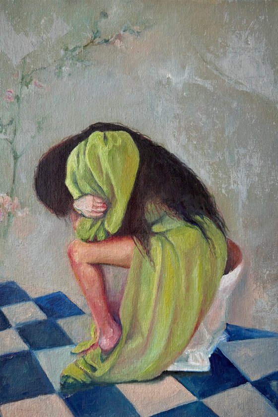 Waiting in the bathroom