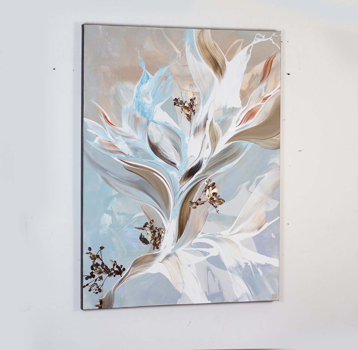 Abstract Acrylic Painting By Novi Lim, 36 X 48", Aquila, Original Artwork