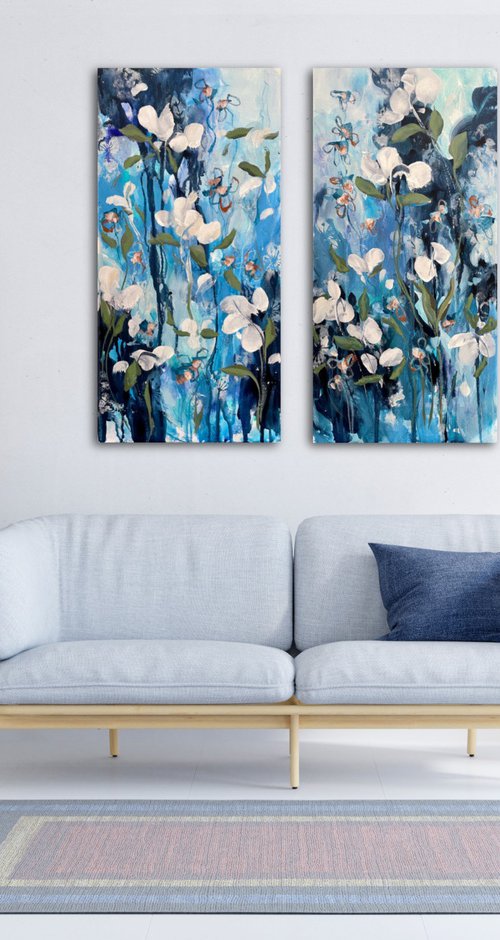 Water Diviner I and II Diptych by Nicole Esposito Woodall