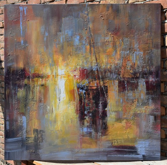 " Harbor of destroyed dreams - I Believe " (W 100 x H 100 cm) SPECIAL PRICE!!!