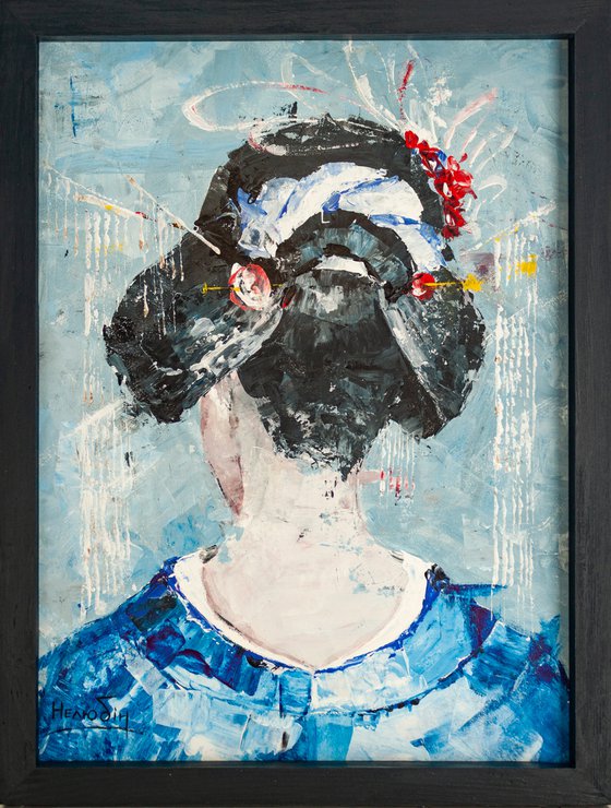 Portrait of a woman in blue