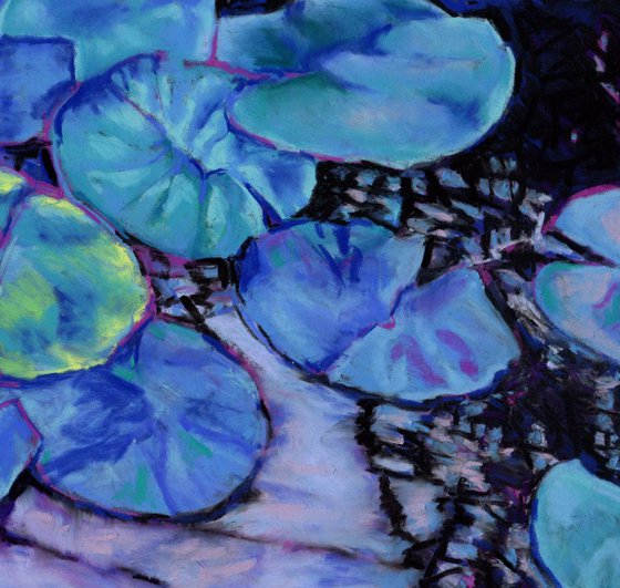 Water Lily Study in Blue