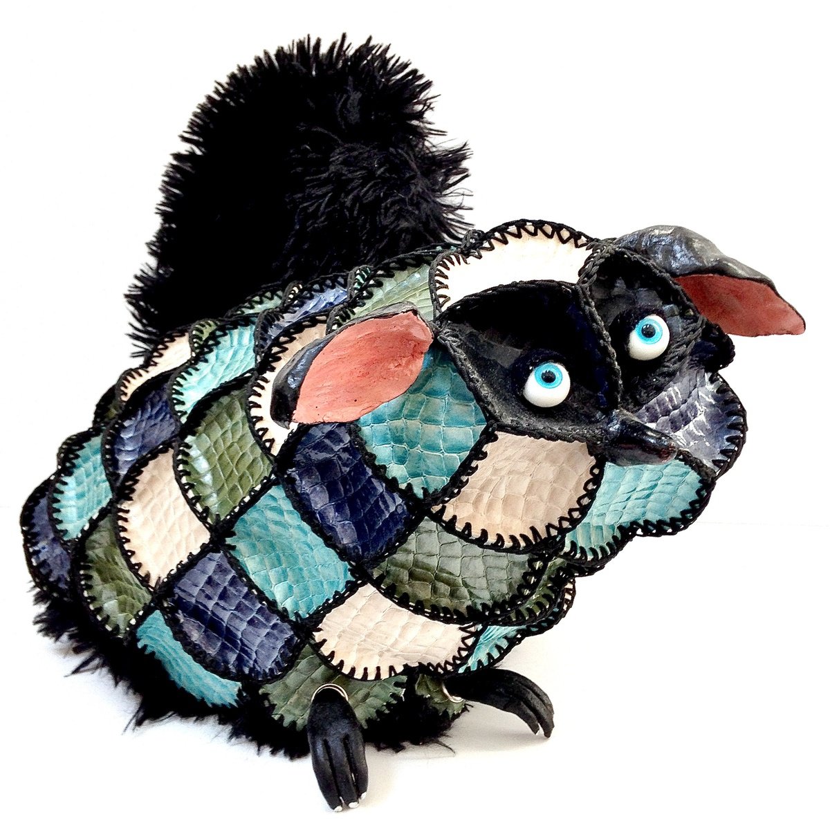 Expressive Animal Sculpture By Eleanor Gabriel, 12 X 10, Lemur Kiwi, Original Artwork