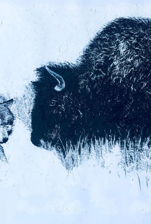 Bison & Wolf by Shabs  Beigh