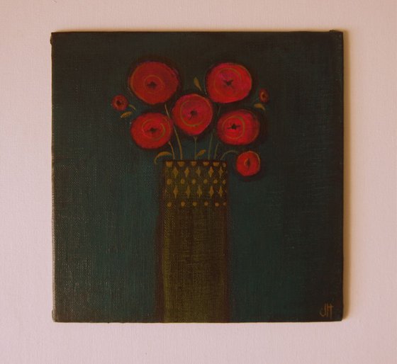Poppies in a Small Vase..