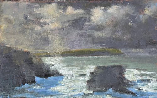 Stepper Point from the coastal path at Polzeath by Louise Gillard