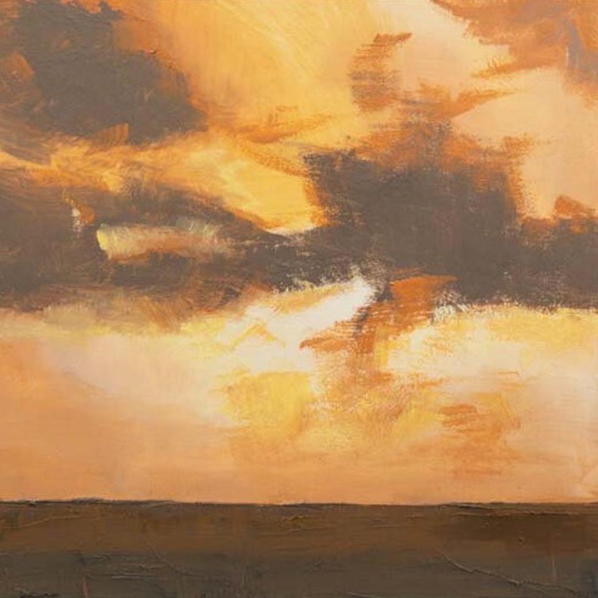 Impressionistic Landscape Oil Painting By Hal Bohner, 8 X 8, Into The Sun 3, Original Artwork