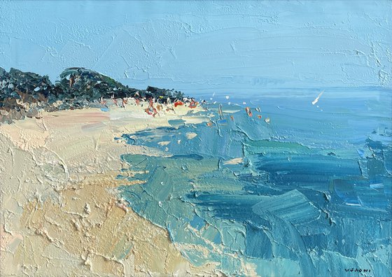 Impressionist Beach Oil Painting On Canvas
