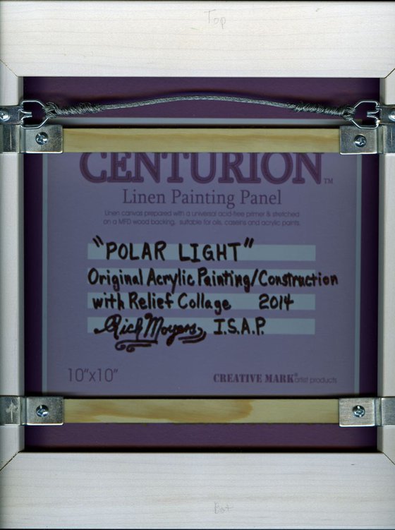 POLAR LIGHT - 3 Dimensional Painting + Collage Linen Relief
