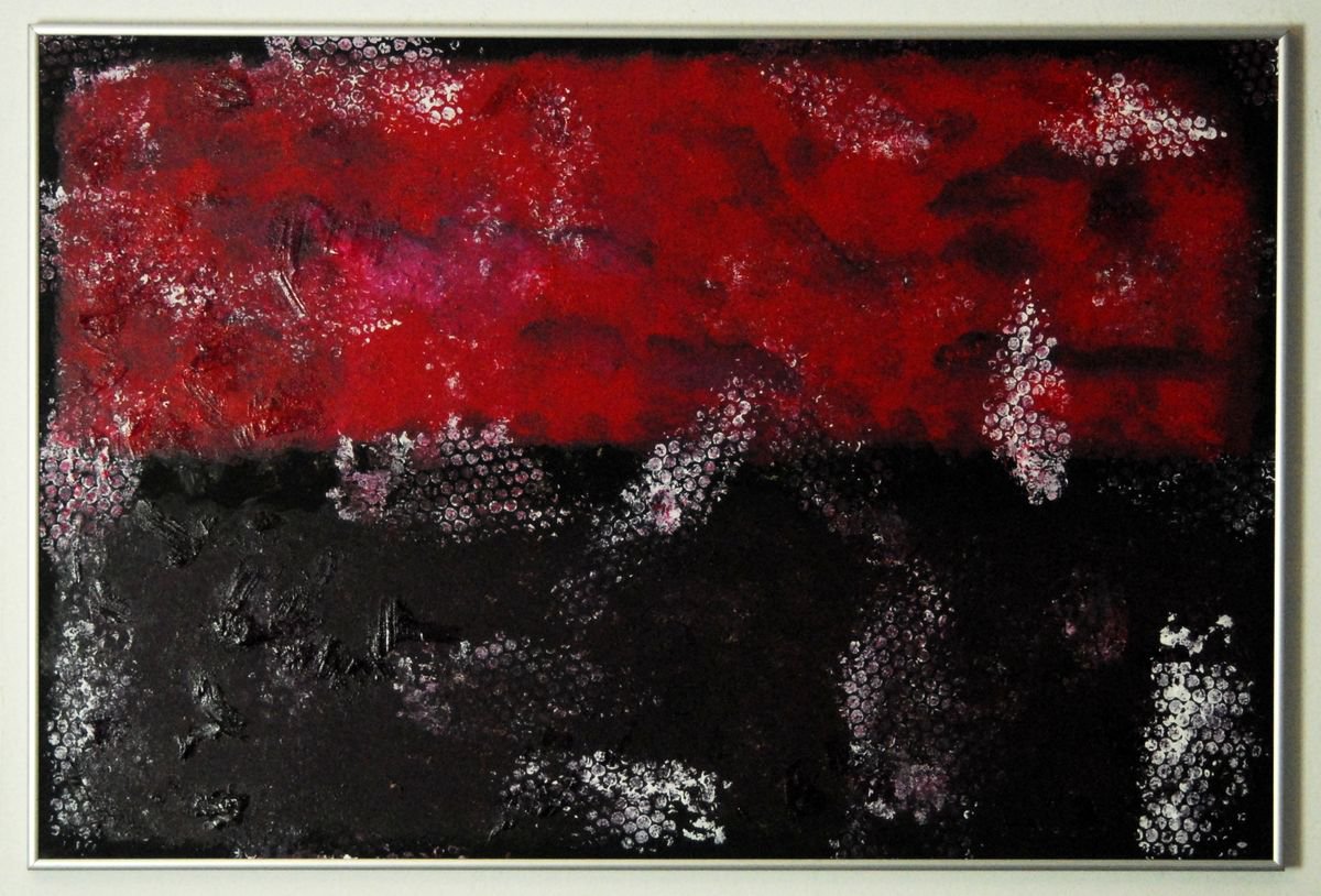 Abstract Acrylic Painting By Cb., 37 X 25, Abstract On Wood 25, Original Artwork