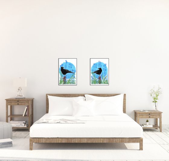 Crows wedding, print set