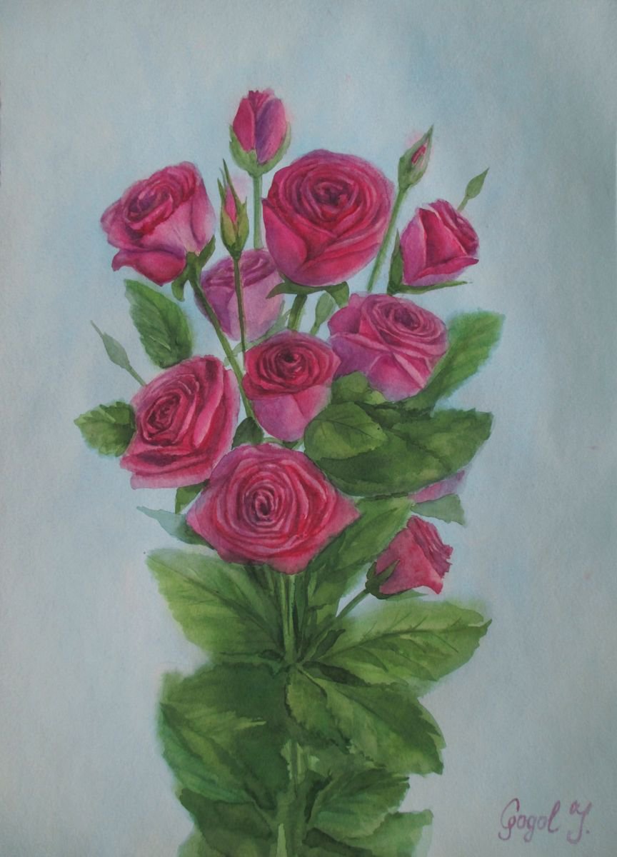 Bouquet of crimson roses by Julia Gogol