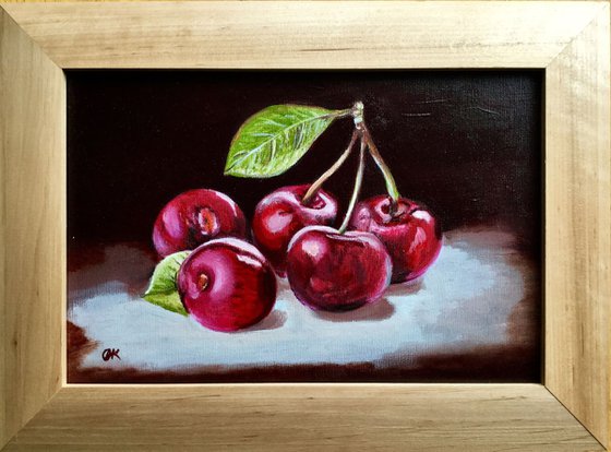 Sweet Cherries .  Framed