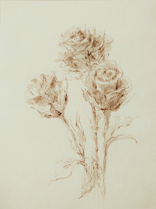 Roses #1. Original pencil drawing by Yury Klyan