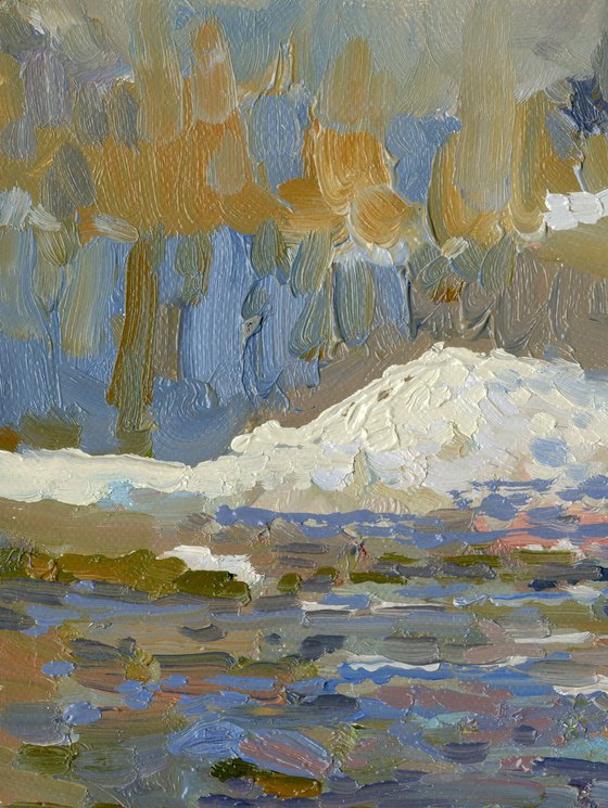 The last snow. Puddles. Pereslavl-Zalessky