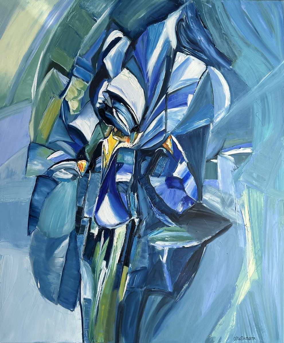 Blue Triumph (Iris Series) By Olga Mcnamara Biennaleartist, 39 X 47, Artwork For Sale On Artfinder