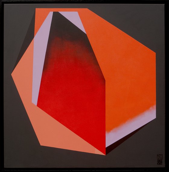 Diamond orange marble