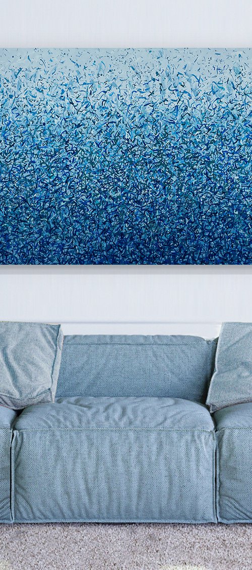 Wattamolla Water Dance- 200 x 85cm acrylic on canvas by George Hall