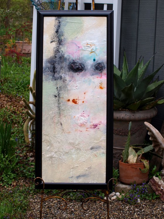 Wandering Thoughts - Large Framed Textural Abstract Painting  by Kathy Morton Stanion