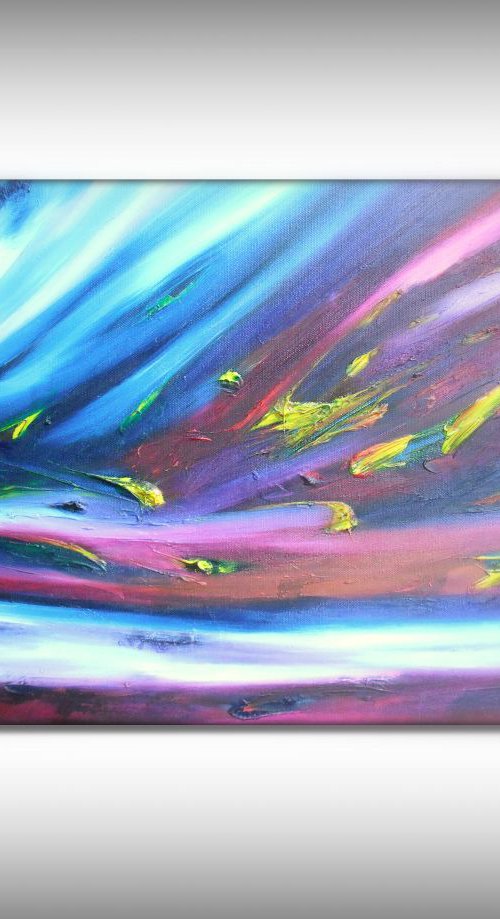 Flames retouching - 60x40 cm, Original abstract painting, oil on canvas by Davide De Palma