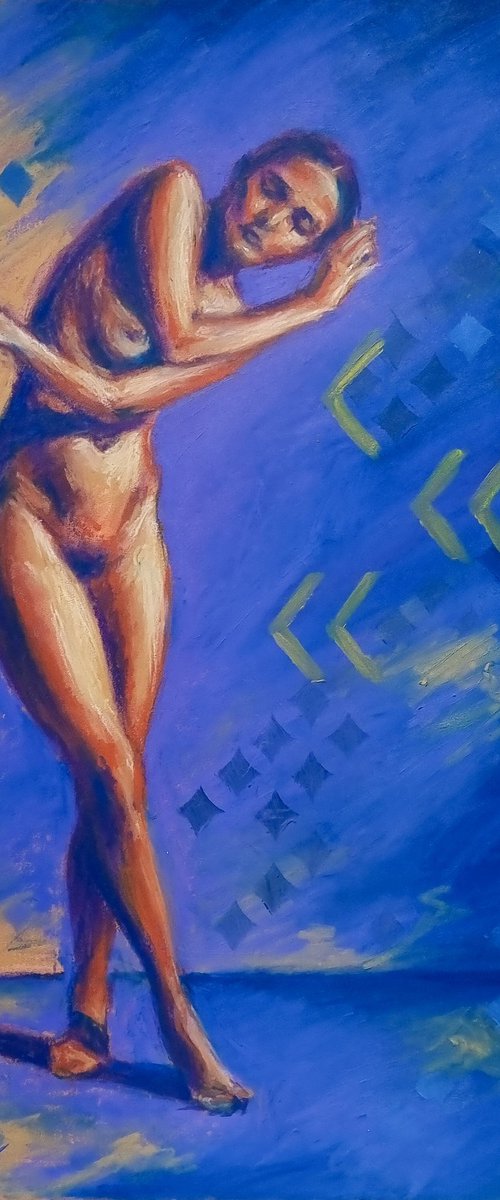 Nude study 0423-04 in oil pastel by Artmoods TP