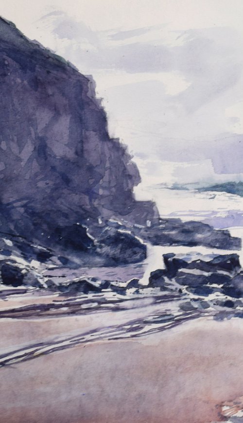 Cornwall beach by Goran Žigolić Watercolors