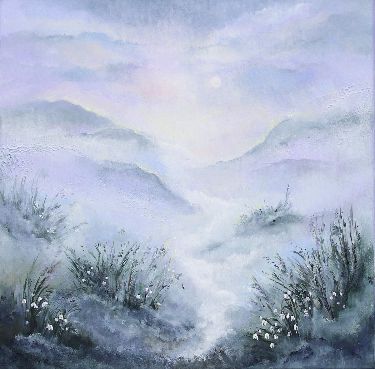 Where Snowdrops Lead By Katerina Koroleva, 20 X 20, Artwork For Sale On Artfinder