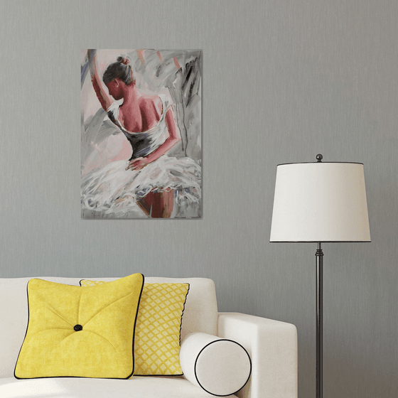 A Moment-Ballerina- woman Painting on MDF