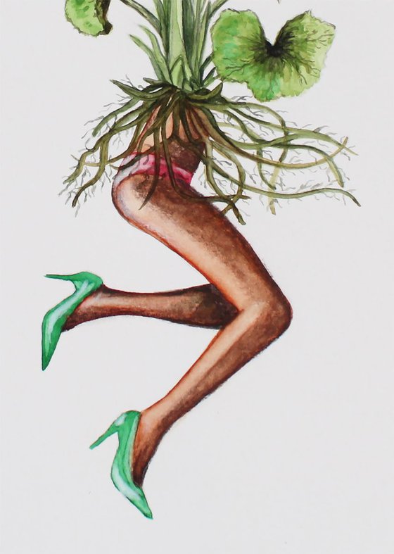 Planted woman.