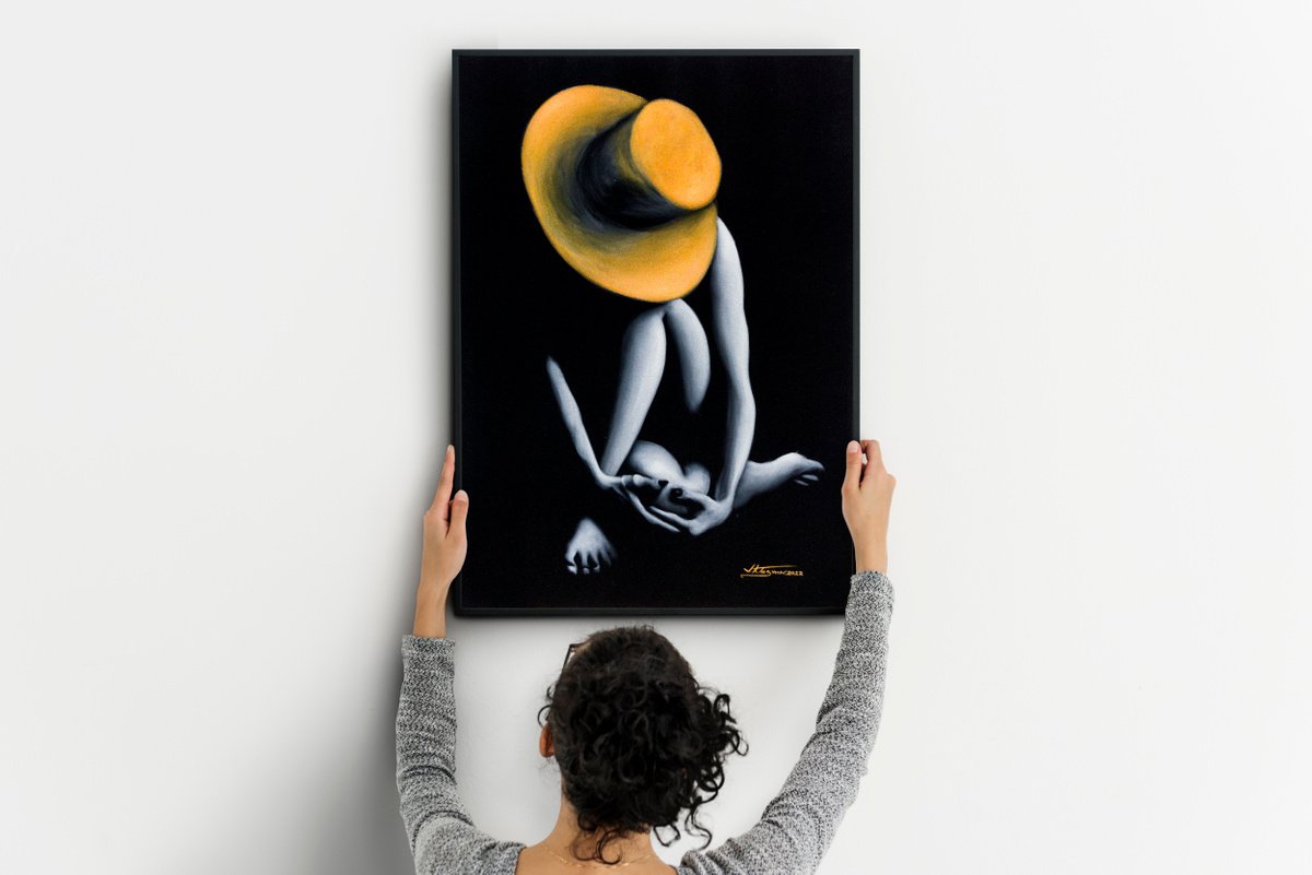 Photorealistic Portrait Oil Painting By Vlad Atasyan, 20 X 28", Lady In Yellow, Original Artwork