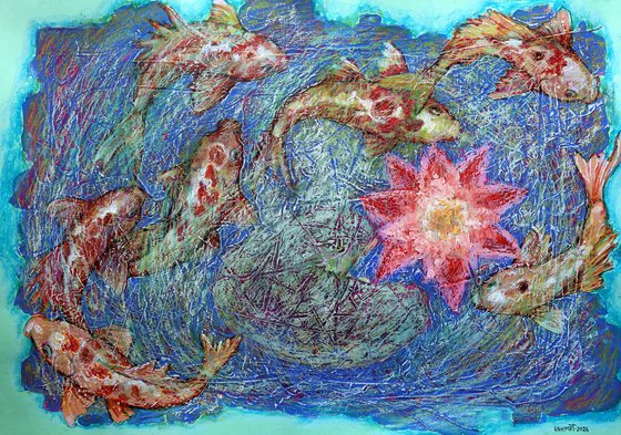 Fantasy with Flowers 332. paper 59x42cm