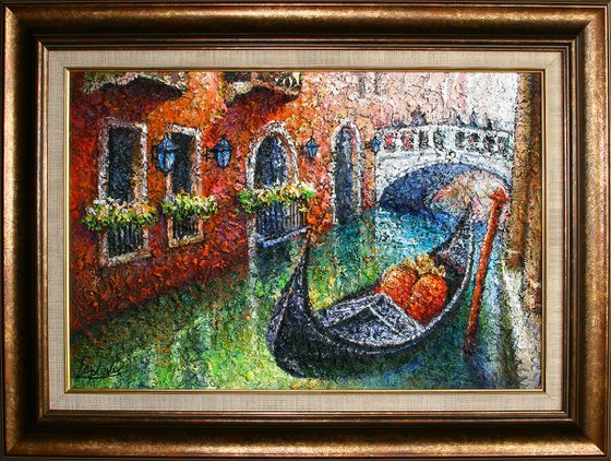 Painting Venice -  Invitation for a walk, oil on canvas