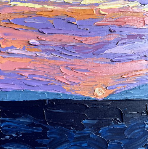 Sunset over the sea by Guzaliya Xavier