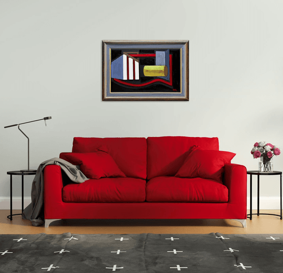 Realistic Representation Of A Framed Abstract, 100 cm x 70 cm