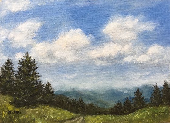 SMOKEY MOUNTAIN MINI - oil 5X7 (SOLD)