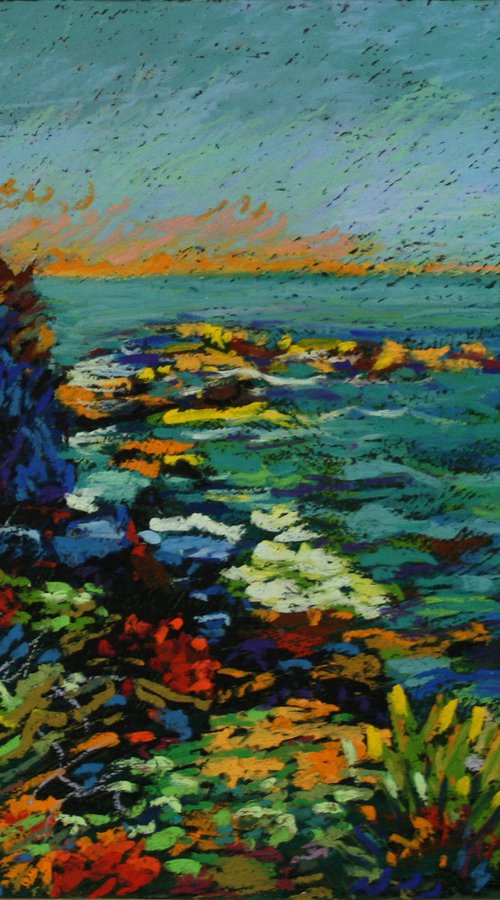 Landscape  /  ORIGINAL OIL PASTEL PAINTING by Salana Art Gallery