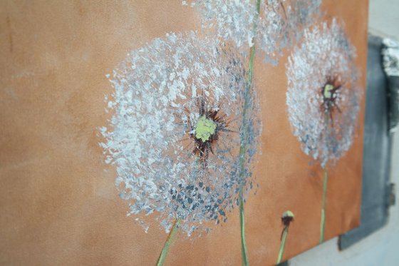 Dandelions - EXTRA LARGE  Impressionistic Home decor Painting