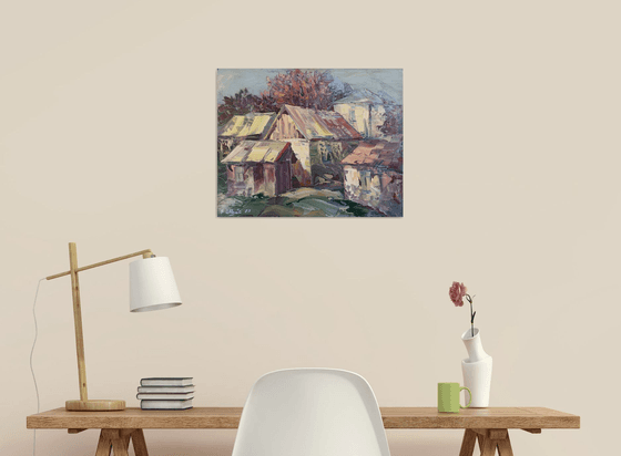 Rural houses (40x50cm, oil painting, impressionistic)