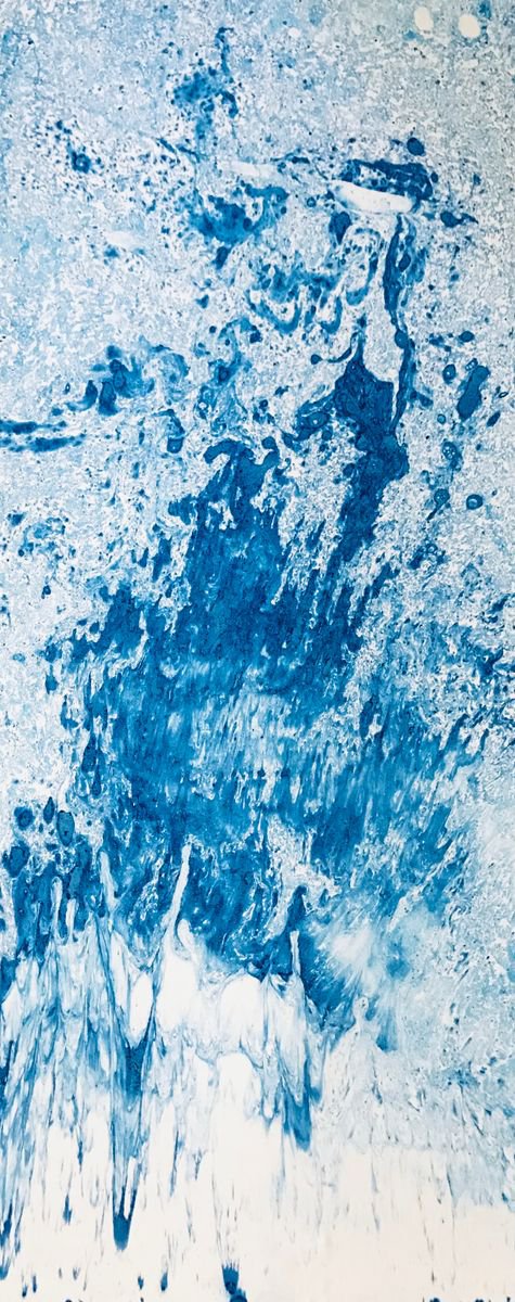 White and blue abstract 040820197 by Natalya Burgos