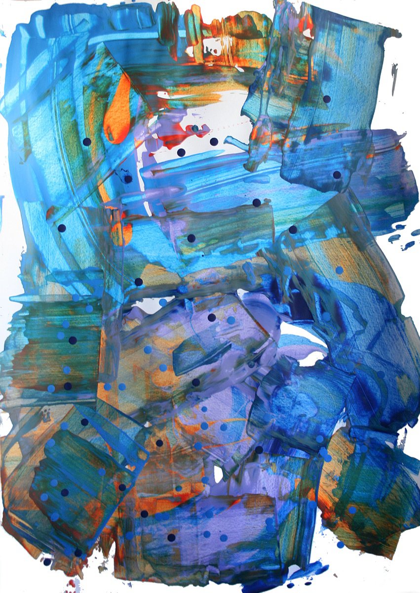 Abstract Acrylic Painting By Salana Art / Svetlana Samovarova, 24 X 34", Color Reflection 20231, Original Artwork