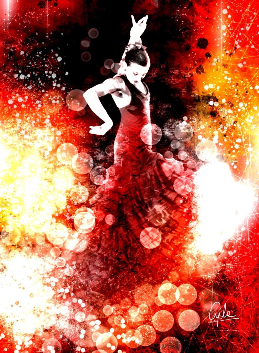 Flames of Flamenco | 2012 | Digital Artwork printed on Photographic Paper | High Quality | by Simone Morana Cyla