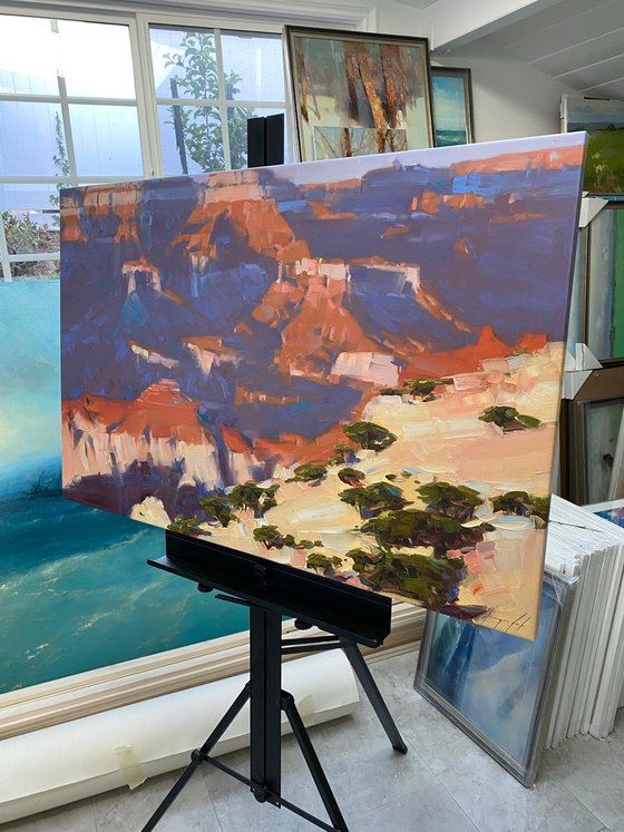 Grand Canyon, Original oil painting, Handmade artwork, One of a kind