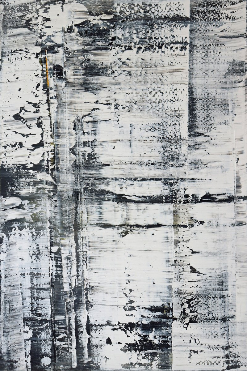 Abstract Acrylic Painting By Koen Lybaert, 31 X 47", Snowstorm I [Abstract N°2821], Original Artwork