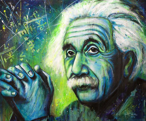 Albert Einstein - Portrait  UV by Anna Marija Bulka